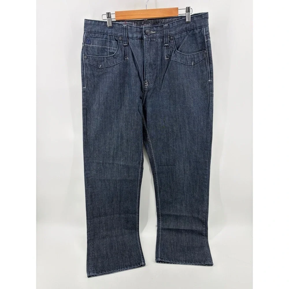 Ecko Unltd, Y2K, Dark Wash, Baggy Denim Jeans, Rhino Logo, Baggy, Size 36, NWOT